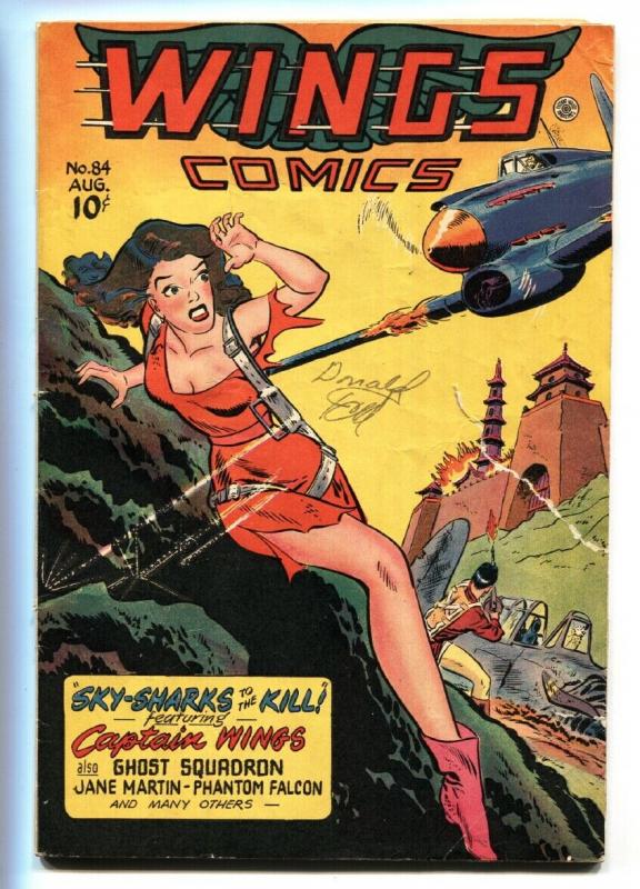 Wings Comics #84 1947- Ghost Squadron- Good Girl art cover