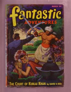 PULP:  FANTASTIC ADVENTURES-MAR 1948-HORROR-MYSTERY-SF-PULP VG
