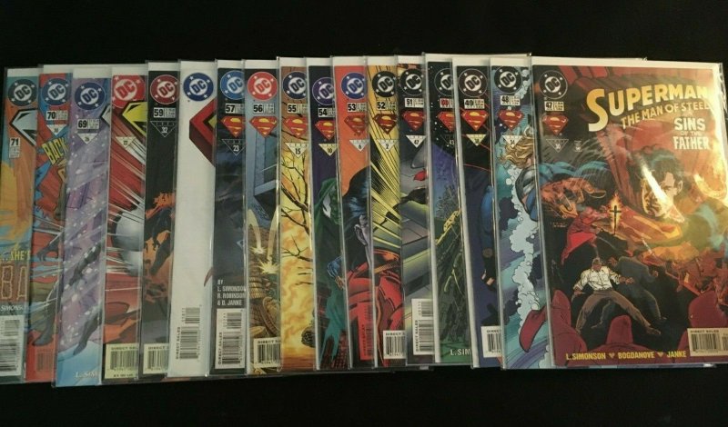 SUPERMAN: THE MAN OF STEEL Fifty Issues in VF- to VFNM Condition
