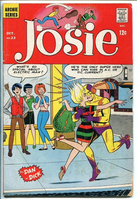 JOSIE #23 1966-MLJ/ARCHIE-SUPER HERO COVER-vg minus