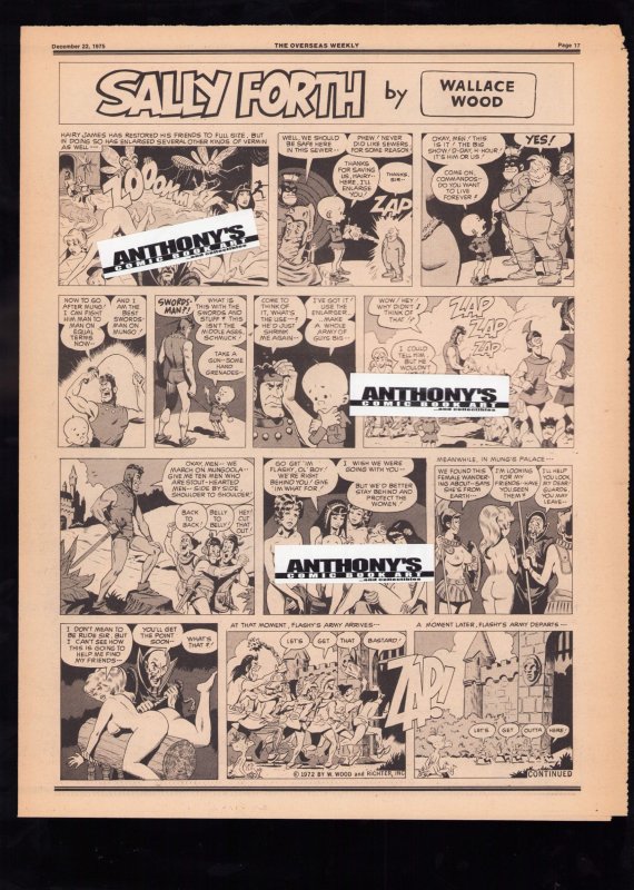 Overseas Weekly - Cannon & Sally Forth Comics by Wally Wood w/ Pin Up(1975) FN+