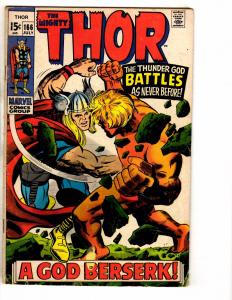 Mighty Thor # 166 VG Marvel Comic Book HIM Warlock Avengers Guardians Loki J248