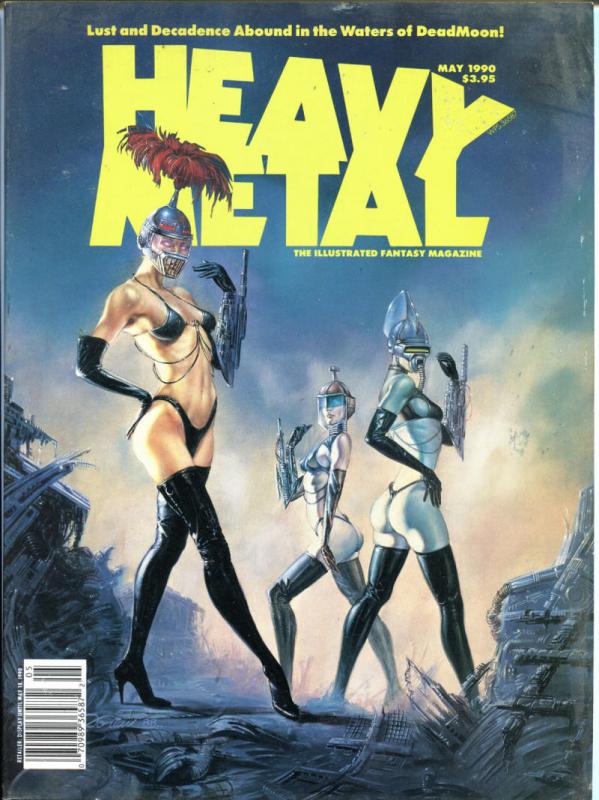 HEAVY METAL January March May 1990, Prado, Ortiz, Olivia, 3 issues in all