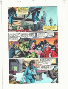 JLA #45 p.21 Color Guide Art - Superman, Batman, Wonder Woman by John Kalisz