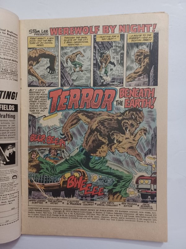 Werewolf by Night #9 - Mike Ploog - 1973 - VG