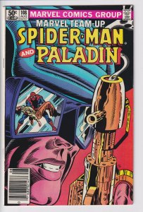 MARVEL TEAM-UP #108 NEWSSTAND Paladin (Aug 1981) Sharp VGF 5.0 off white-white