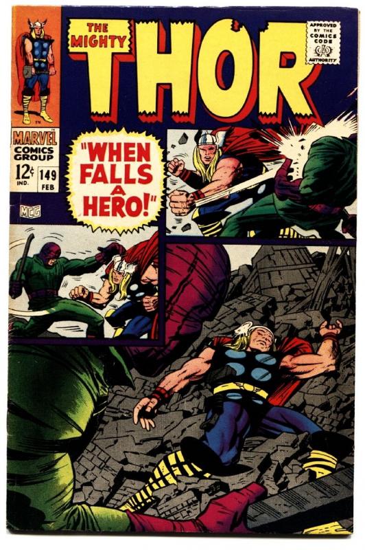 THOR #149 1968-MARVEL COMICS-BLACK BOLT ORIGIN-KIRBY VF.