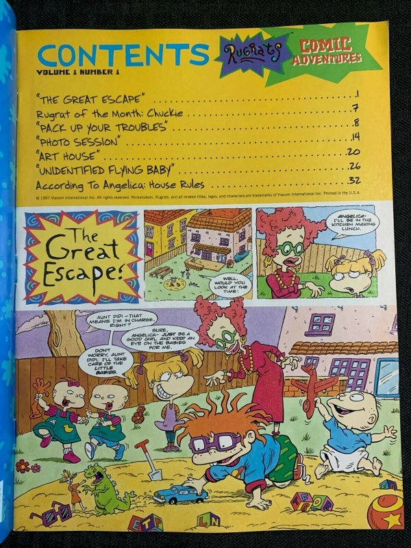 1997 RUGRATS COMIC ADVENTURES Magazine #1 FVF 7.0 Nickelodeon 