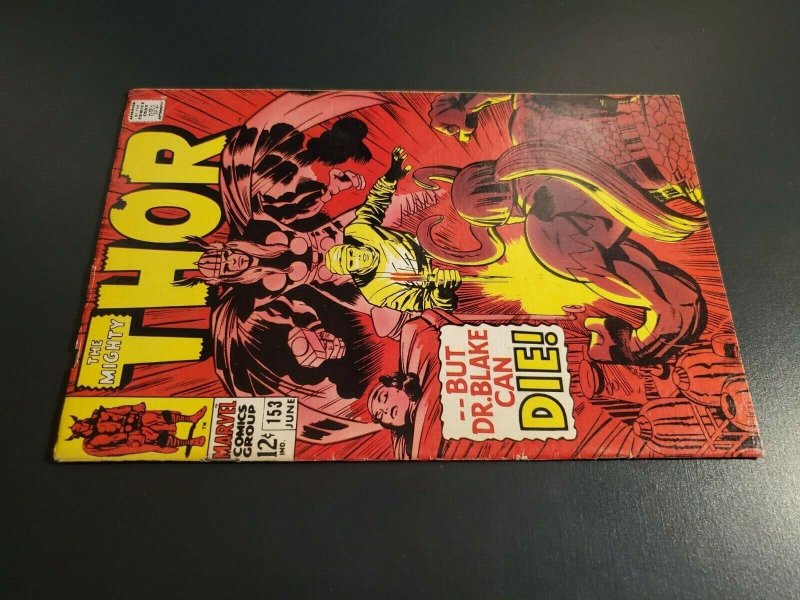 THOR #153 (1968) F- (5.5) JACK KIRBY STAN LEE But Dr. Blake Can Die! |
