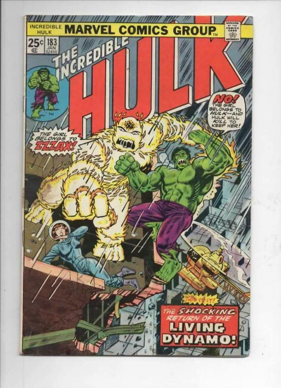 HULK #183, VG+, ZzzaX, Trimpe, Marvel, 1968 1975, Incredible, more in store