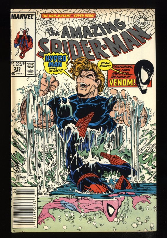 Amazing Spider-Man #315 FN/VF 7.0 Newsstand Variant 2nd Venom! McFarlane!