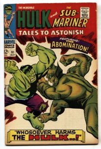 Tales To Astonish #91--1967--Hulk--Abomination--comic book--Marvel