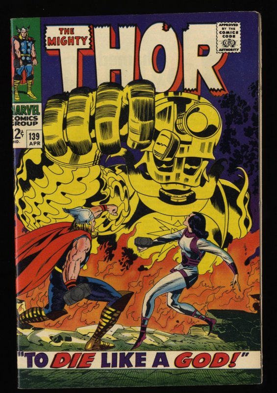 Thor #139 VF+ 8.5 White Pages Celestials!