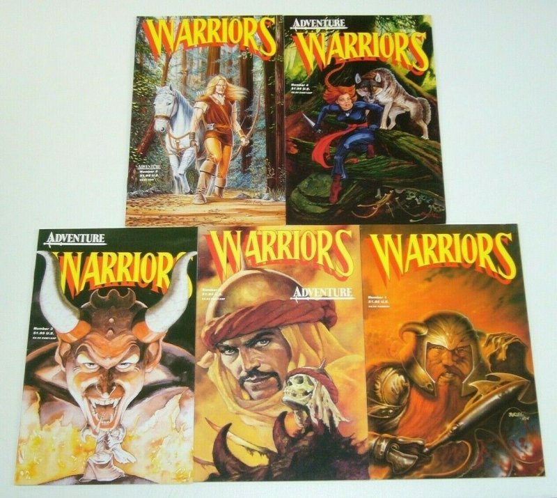 Warriors #1-5 VF/NM complete series - adventurers spin-off - early adam hughes