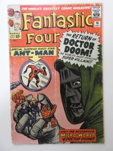 Fantastic Four #16 (1963) PR Cond INCOMPLETE ad page missing, 2 ex staples added