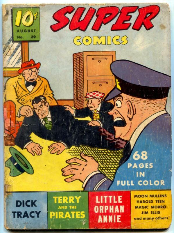 Super Comics #39 1941- Dick Tracy- Smokey Stover- Magic Morro F/G with glue