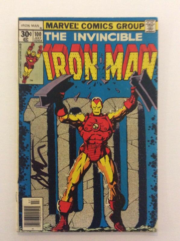 INVINCIBLE IRON MAN #100 - Signed by Cover Artist Jim Starlin with COA