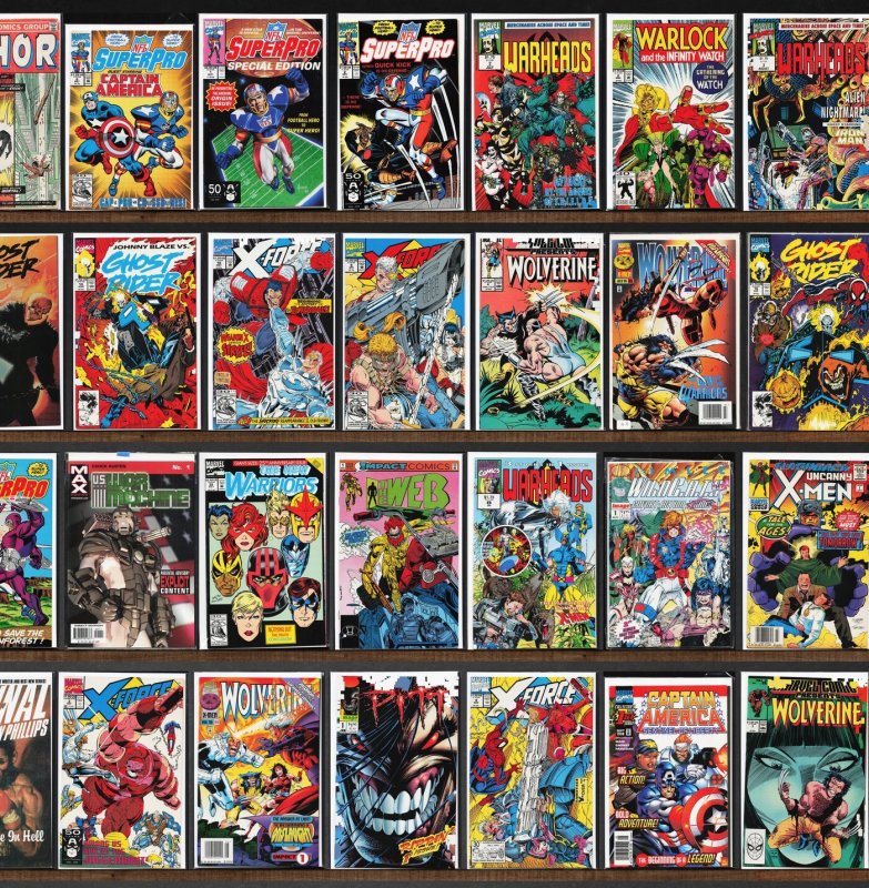 Huge Lot 140+ Comics with Wolverine, X-Force, Nfl Superpro & More!