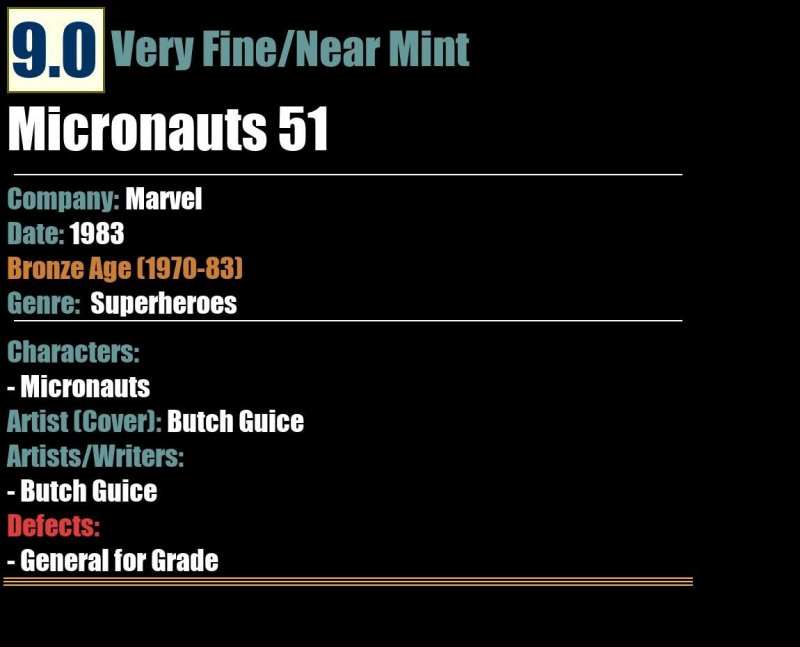 Micronauts 51 (1983) VF/NM Bronze Age Marvel comic