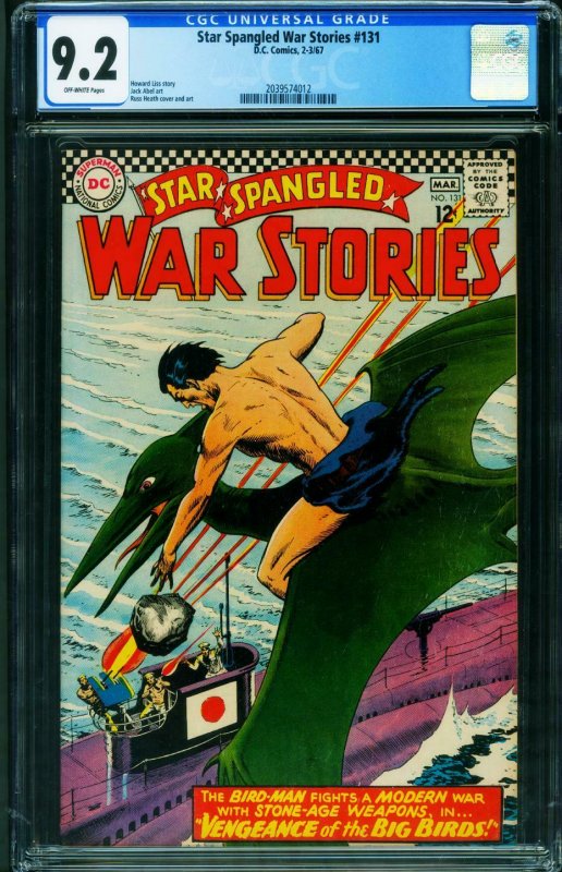 STAR SPANGLED WAR STORIES #131 CGC 9.2-RUSS HEATH-DINOSAUR- 2039574012