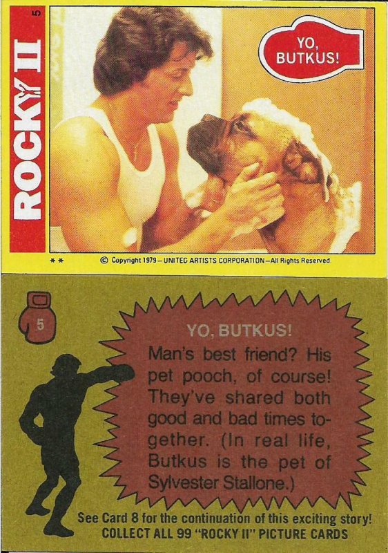 1979 Topps Rocky II #5 Yo, Butkus! - NM-MT > Rocky Balboa > Sylvester Stallone