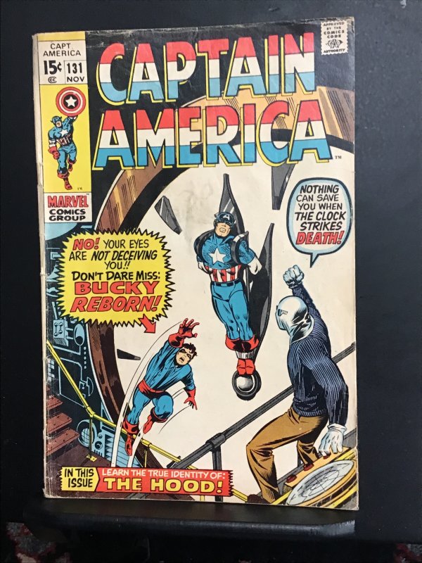 Captain America #131 (1970) fordable grade, Bucky Barnes returns! Red skull! VG