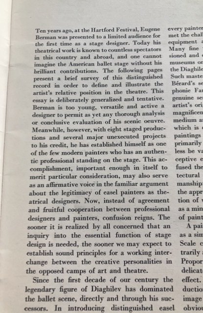 The theatre of Eugene, Berman, MOMA, 1949