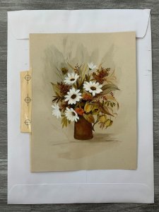 HAPPY FATHERS DAY Painted White Flowers in Mug 6.5x8.5 Greeting Card Art FD7643