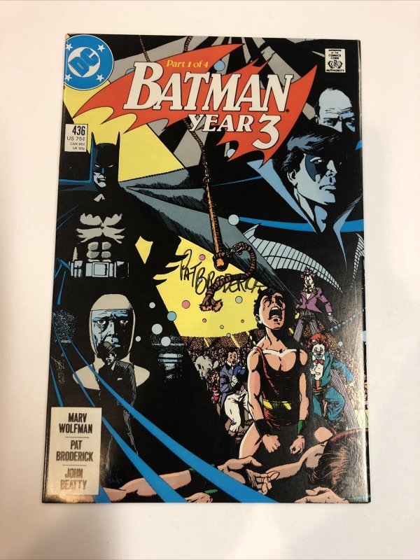 Batman (1989) # 436 (VF/NM) Signed Pat Broderick w/certificate
