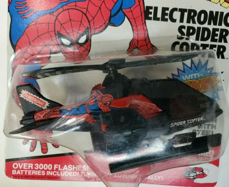  Spider-Man Electronic Spider Copter Helicopter Buddy L  NEW NM   1990       