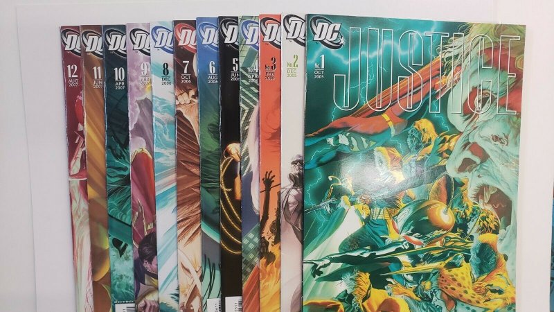 Justice #1-12 Alex Ross Complete Series 2005 DC Comics Comic Lot 