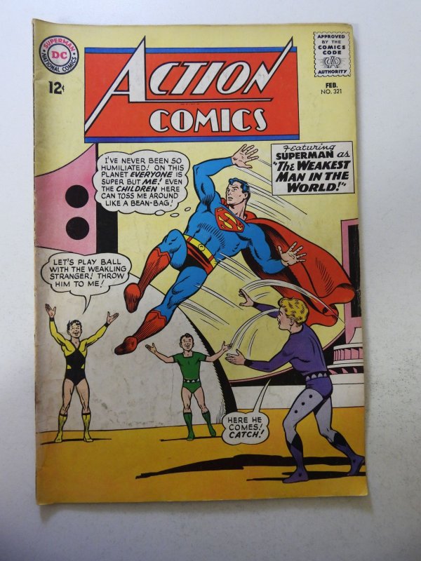 Action Comics #321 (1965) VG+ Condition moisture stains