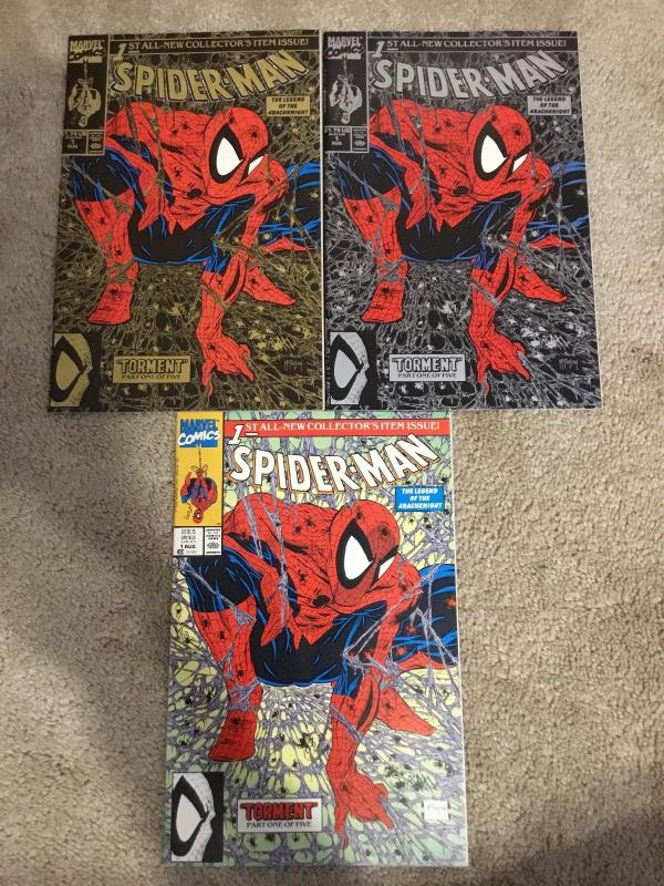 Marvel Spider-Man 1 Todd McFarlane * Silver * Gold * Color * Variant VF+/NM 1990