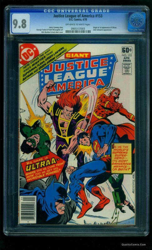 Justice League Of America #153 CGC NM/M 9.8 Off White to White