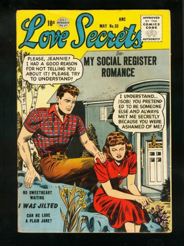 LOVE SECRETS #53 1956-SPICY GOOD GIRL ART-QUALITY COMICS-fine FN