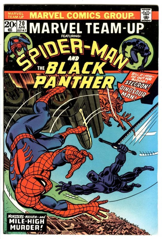 Marvel Team-Up Spider-man Black Panther #20 1974 Stergron Dr.Conners  MVS #25 VF 