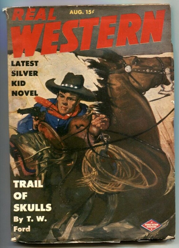 Real Western Pulp August 1944- Trail of Skulls FN-