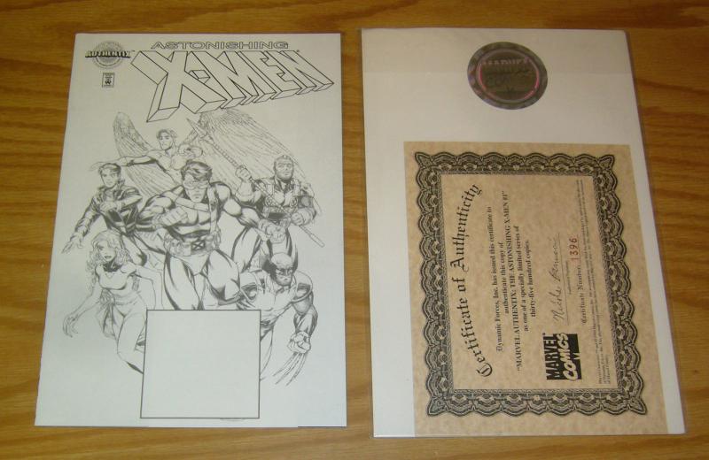 Astonishing X-Men #1 VF/NM marvel authentix blank variant w/COA (1396/3500)