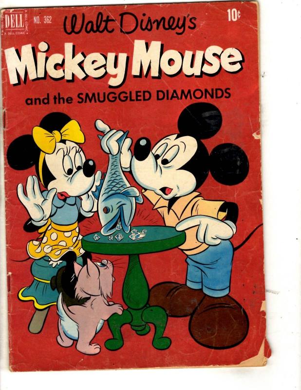 Four Color # 362 VG Dell Golden Age Comic Book Mickey Mouse Diamonds JL1