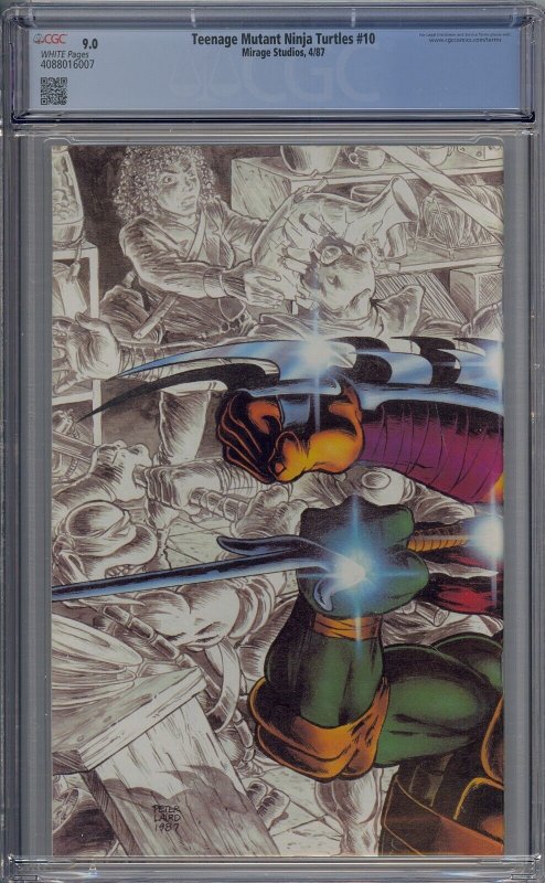 TEENAGE MUTANT NINJA TURTLES #10 CGC 9.0 SHREDDER & CASEY JONES WHITE PAGES 