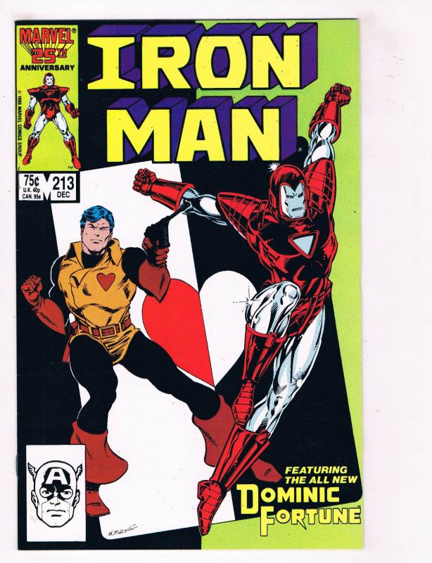 Iron Man #213 VF Marvel Comics Comic Book Dominic Fortune Avengers Dec 1986 DE34