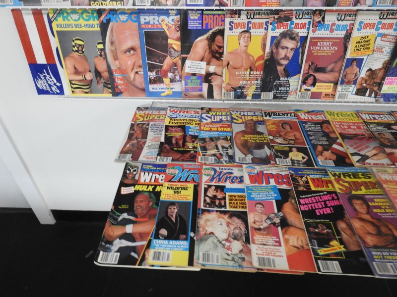 Huge Lot 100+ Vintage Wrestling Magazines W/ Flair, Rock, Hulk, Macho Man+ NICE!