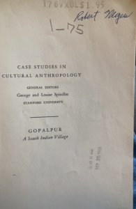 GOPALPUR, a south Indian village, BEALS,1962