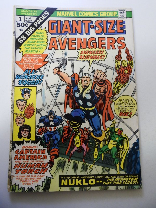 Giant-Size Avengers #1 (1974) GD/VG Condition tape on spine