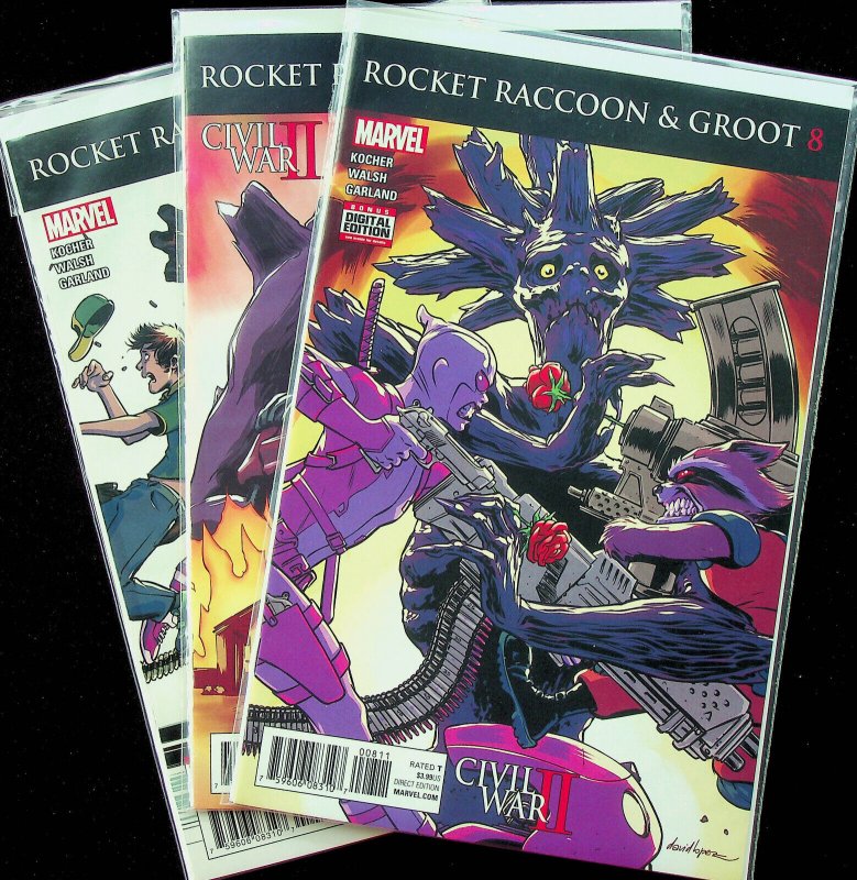 Rocket Raccoon & Groot #8-10 (Aug-Sep 2016, Marvel) - 3 comics - Near Mint