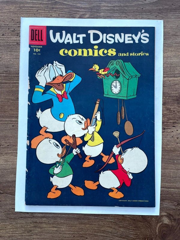 Walt Disney's Comics & Stories # 194 VG Dell Golden Age Comic Book 14 J839