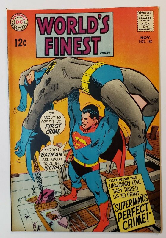 Worlds Finest #180 DC Comics Silver Age 1968 Batman Superman  VF+ 