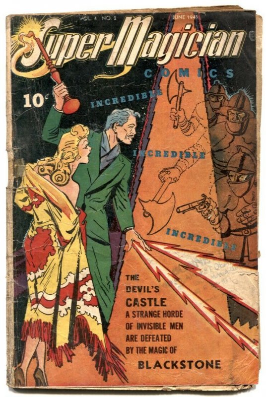 Super Magician Vol 4 #2 1945- Lady in White- BLACKSTONE low grade 