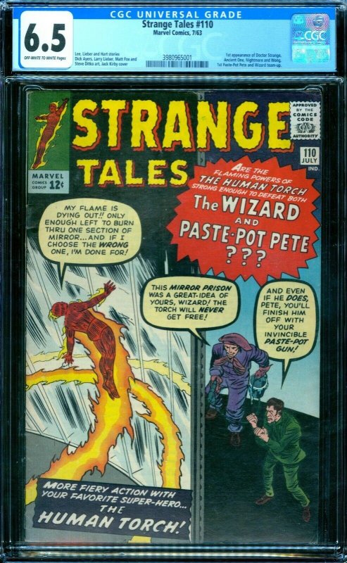 Strange Tales 110 CGC 6.5  1st Dr. Strange  ow/w pages! 