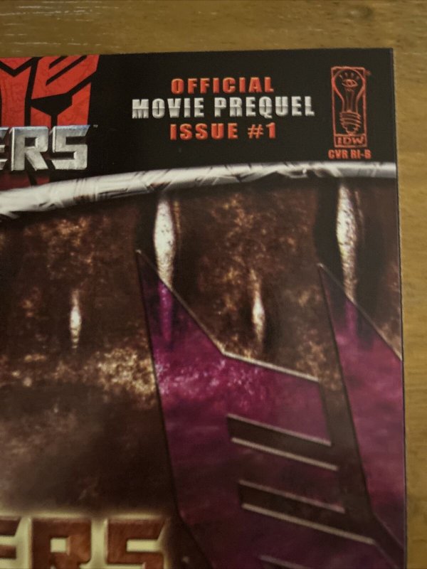 TRANSFORMERS: Official Movie Prequel #1 IDW Comic RI-B Variant - HIGH GRADE